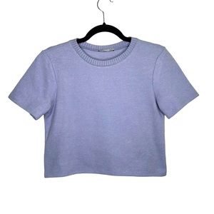 Zarah t-shirt purple soft knit crop top women’s medium